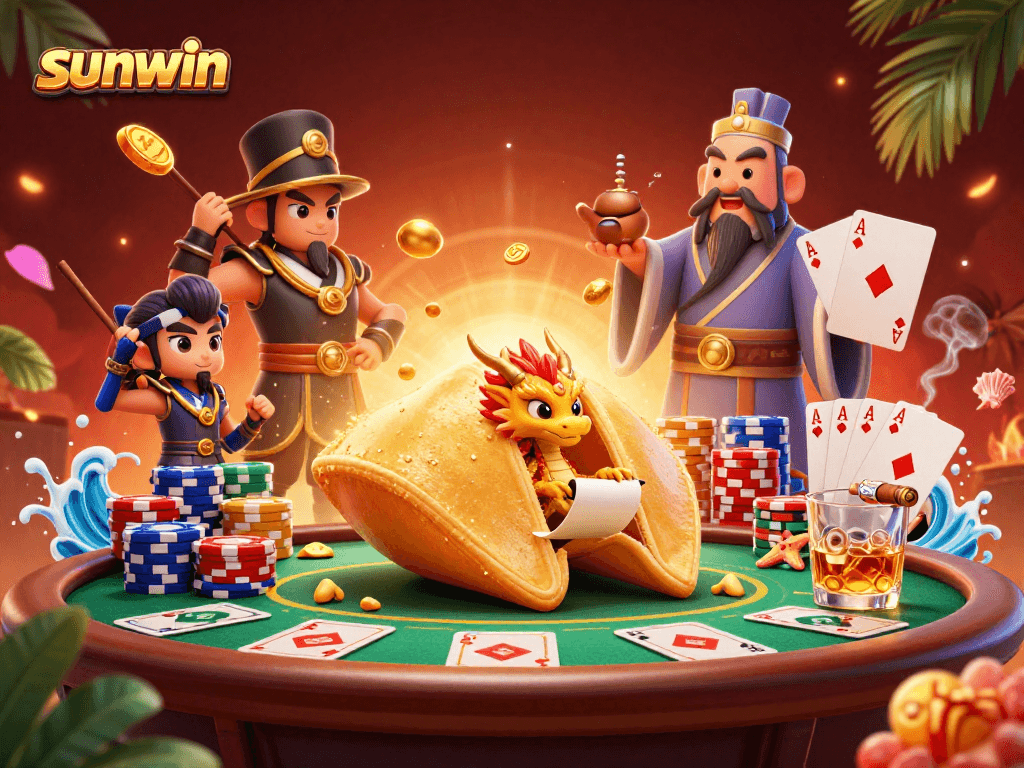Experience the excitement of sunwin with a spectacular 3D casino scene showcasing games and fortune.
