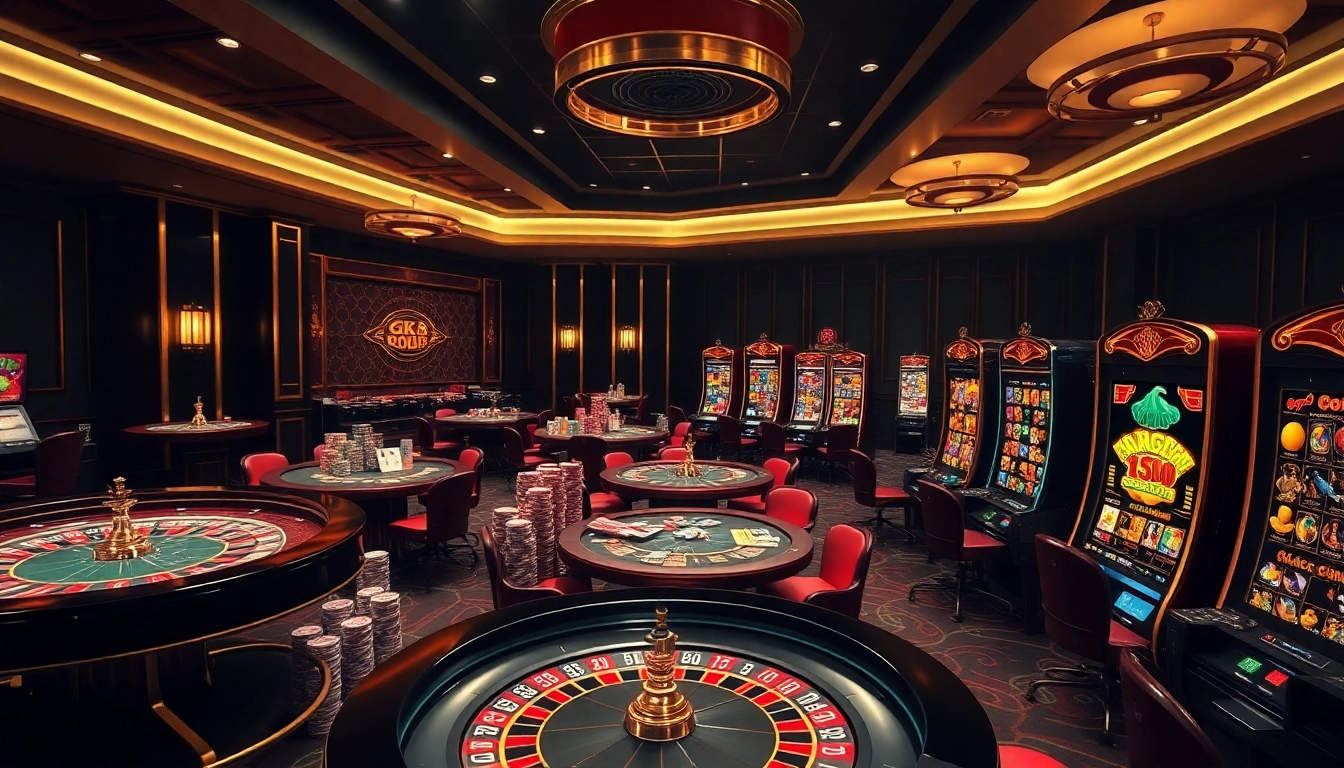 Experience the thrill of GK 88's vibrant casino gaming environment with poker chips and roulette wheels.
