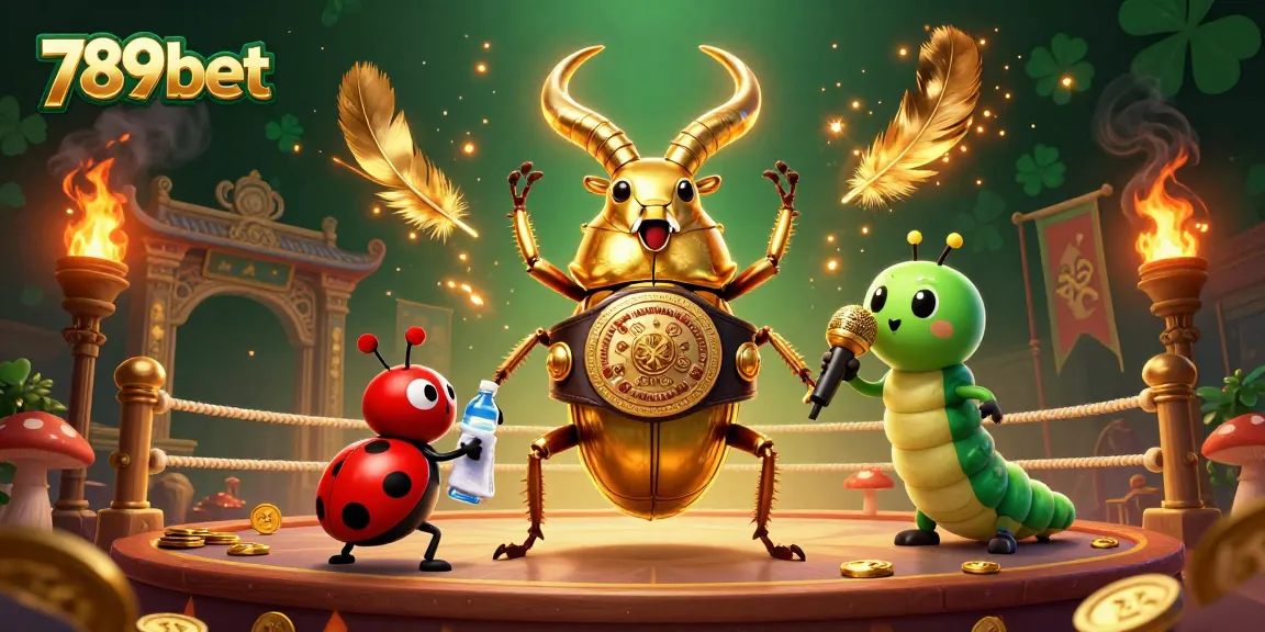 Experience thrilling action in 789bet’s vibrant 3D casino scene with golden beetle and ladybug corner-man.