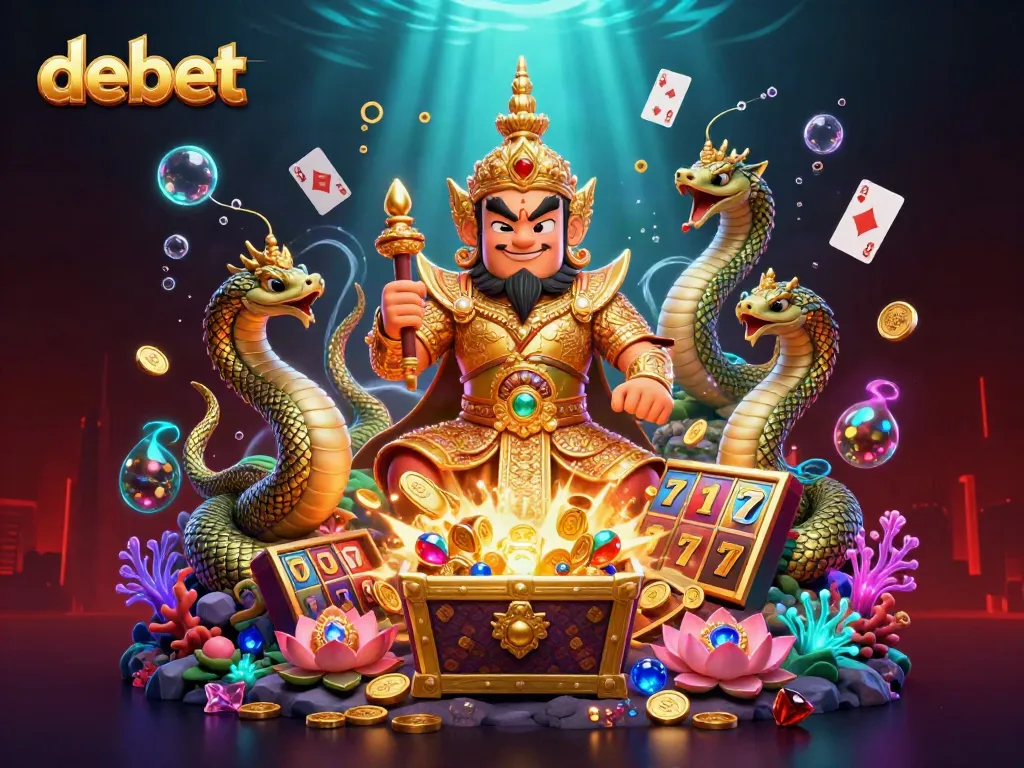 Experience thrilling gaming action at debet with 3D visuals featuring vibrant casino elements and engaging characters.