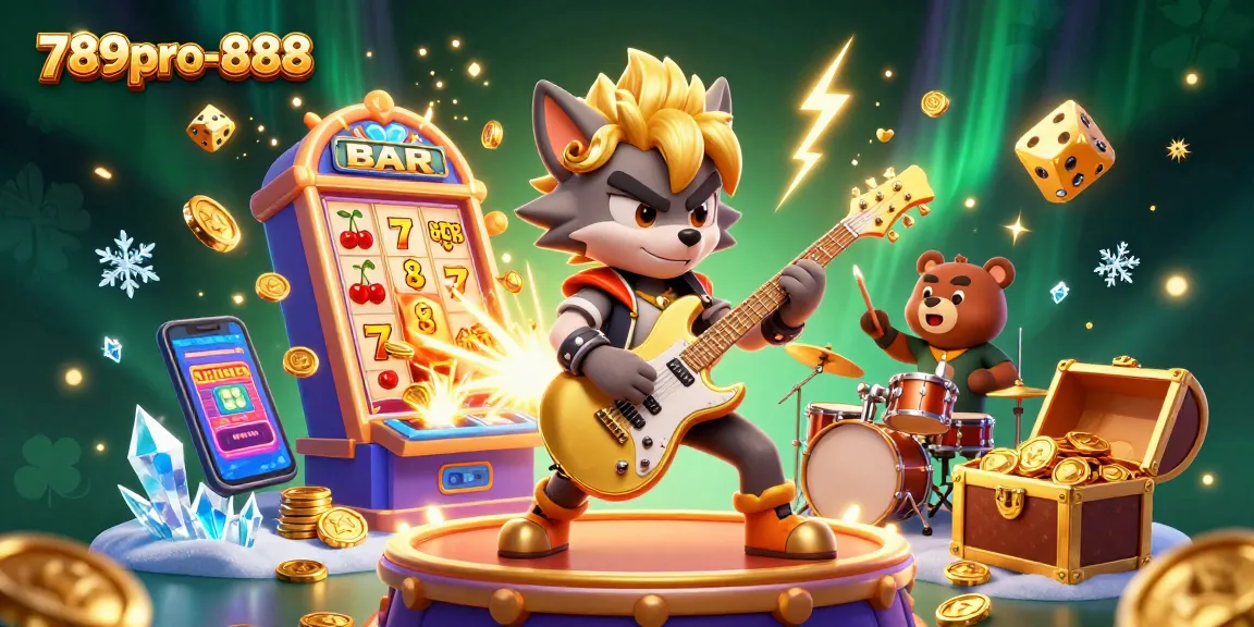 Experience excitement at 789pro-888 with a dynamic casino scene showcasing thrilling jackpots and vibrant characters.