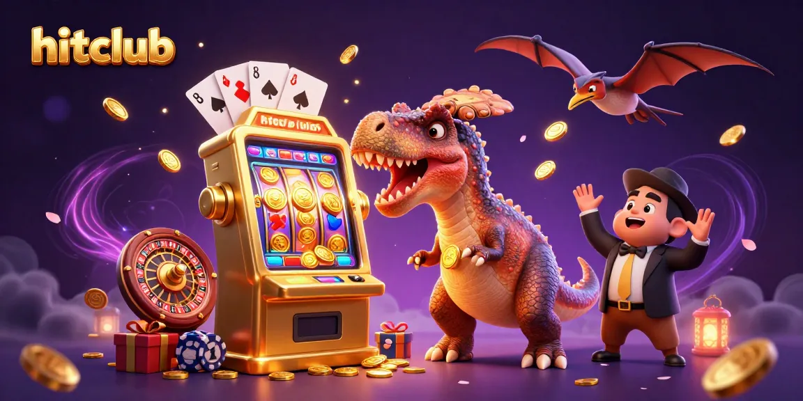 Experience the exciting action at hitclub with a dinosaur jackpot scene featuring fun casino elements.