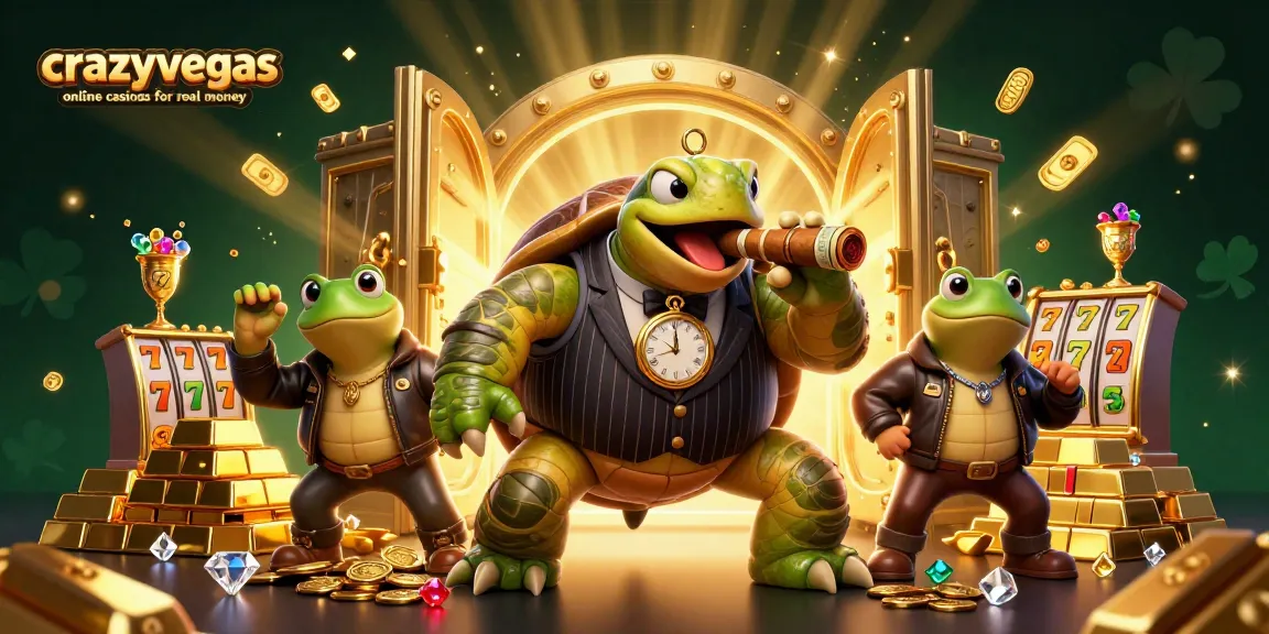 Experience crazyvegas online casinos for real money with vibrant casino-themed 3D illustration art.