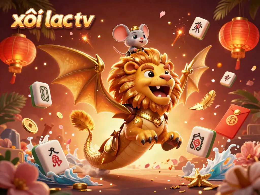 Experience the thrill of xôi lạc tv with a magnificent chimera in a vibrant casino scene.