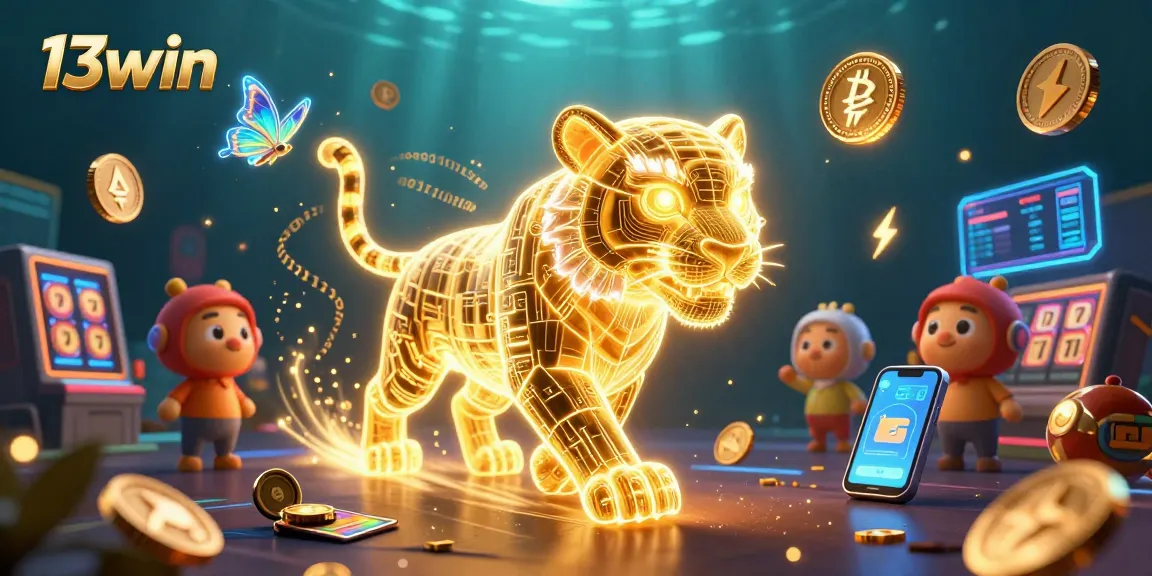 Experience the thrill of winning with 13win in a vibrant digital casino landscape filled with crypto elements.