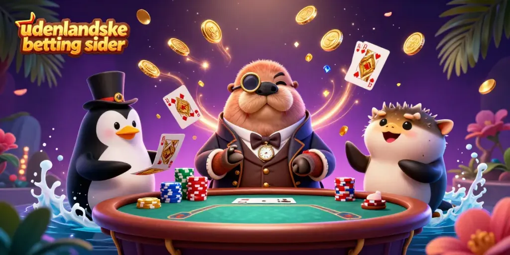 Experience the excitement of udenlandske betting sider with colorful casino elements and cartoon characters.