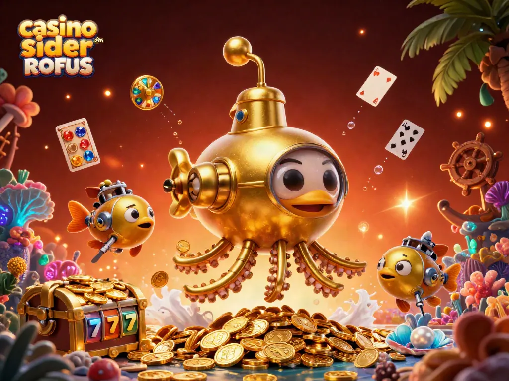 Experience the thrill of gaming with casino sider uden ROFUS in a vibrant 3D underwater scene.