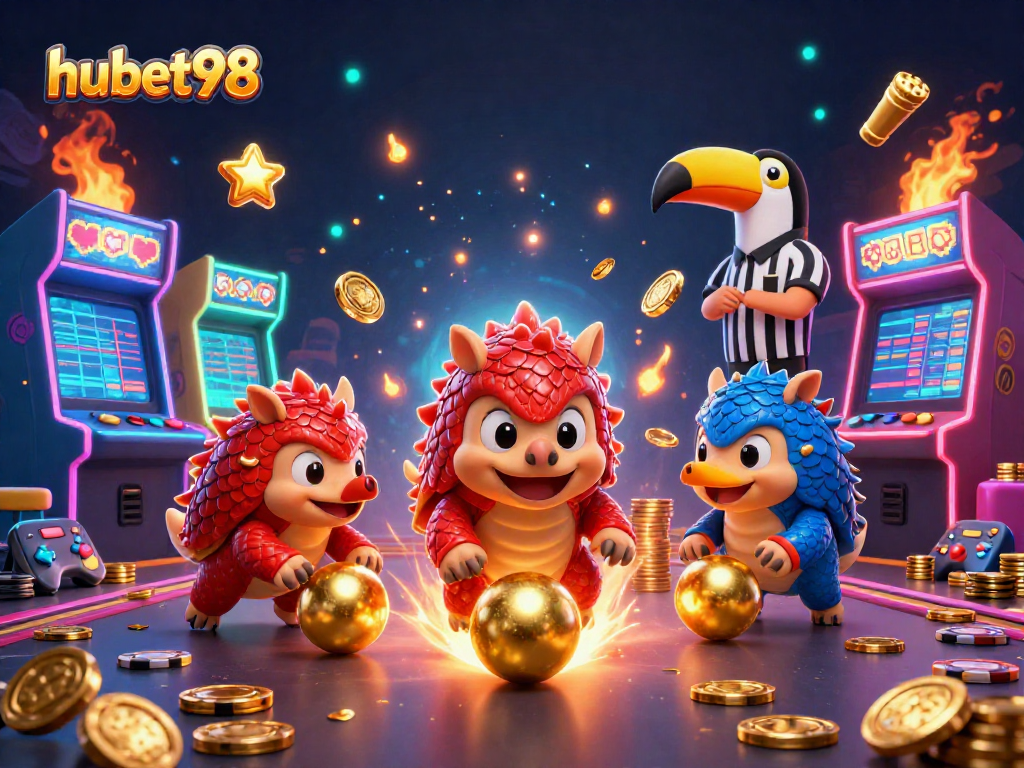 Engage in exciting games with hubet98, where vibrant pangolins roll through golden casino chips.