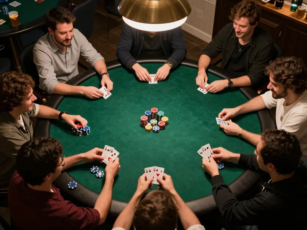 Nohu 90 poker game night with players and chips in a friendly competition setting