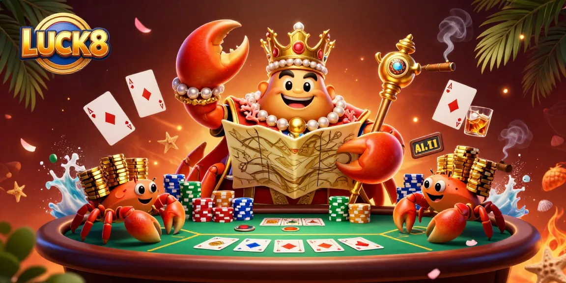 Join LUCK8 for exhilarating poker games with a glorious golden crab emperor and treasures!