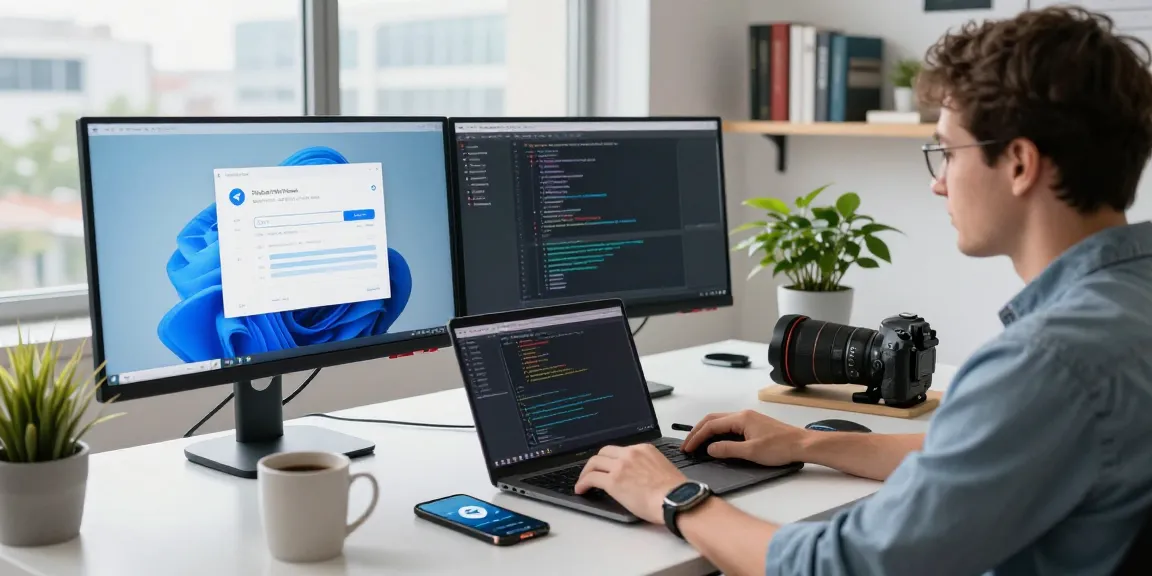 Exploring the Telegram Web Version in a modern tech workspace