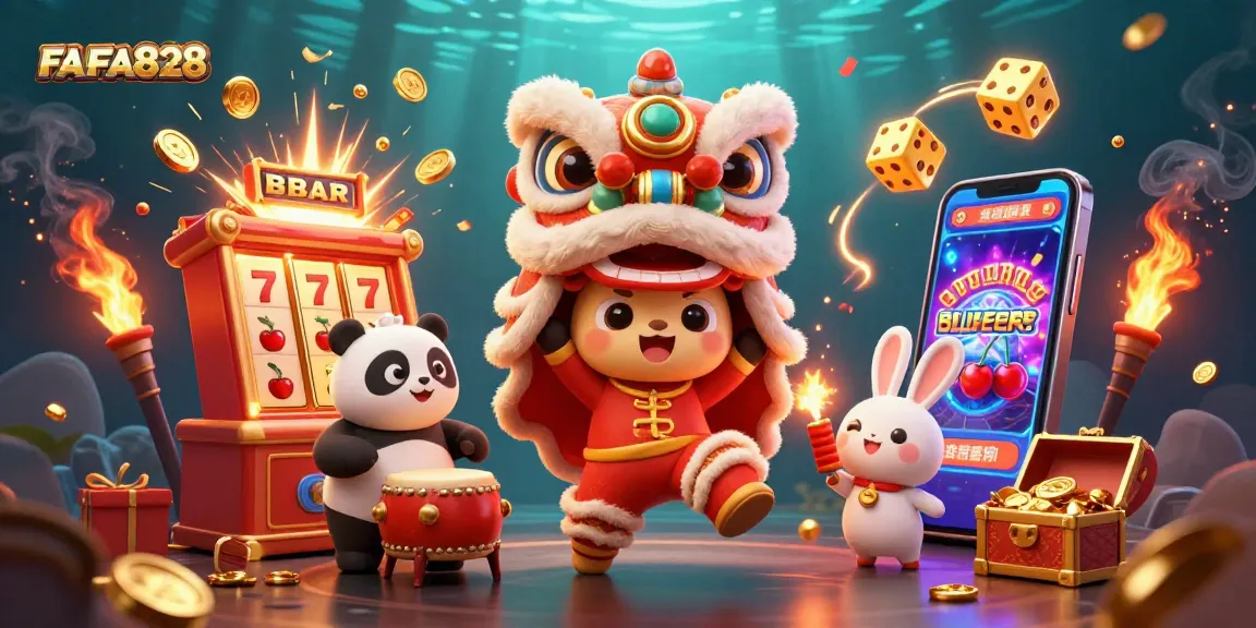 Experience thrilling gameplay at FAFA828 with vibrant characters and exciting casino elements!