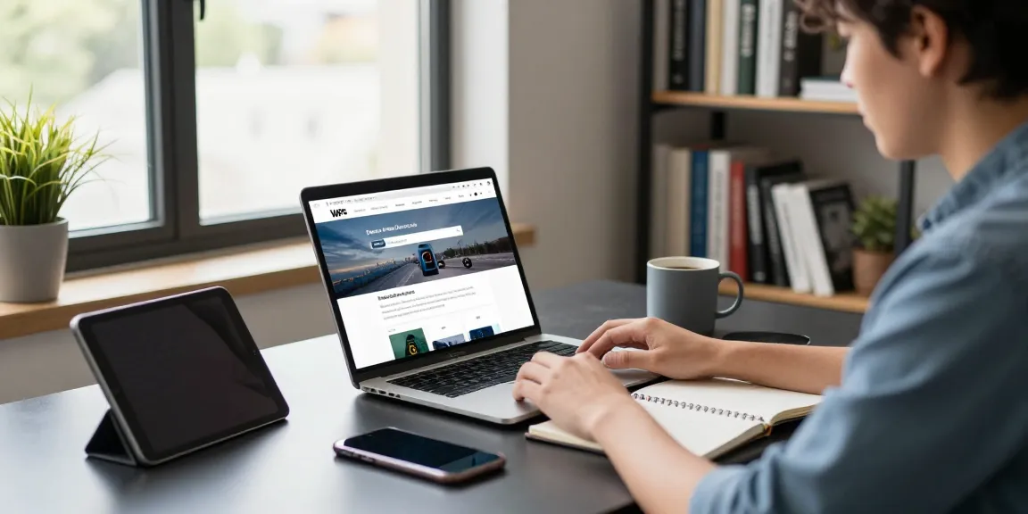 Focused professional downloading WPS software on a laptop in a bright home office.