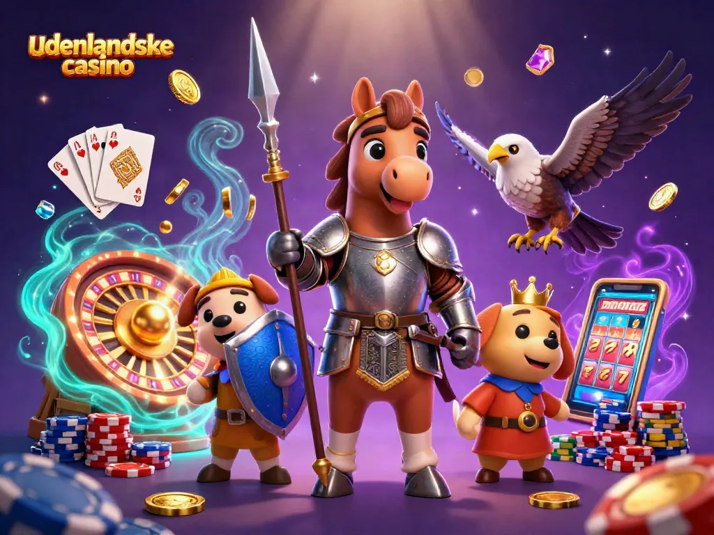 Experience thrilling action at udenlandske casino with knights and treasures in a dynamic casino scene.