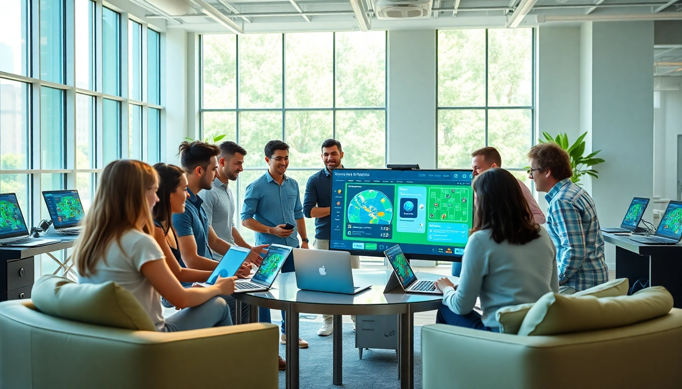 Dynamic workspace showcasing creative collaboration for 399W online gaming platform.