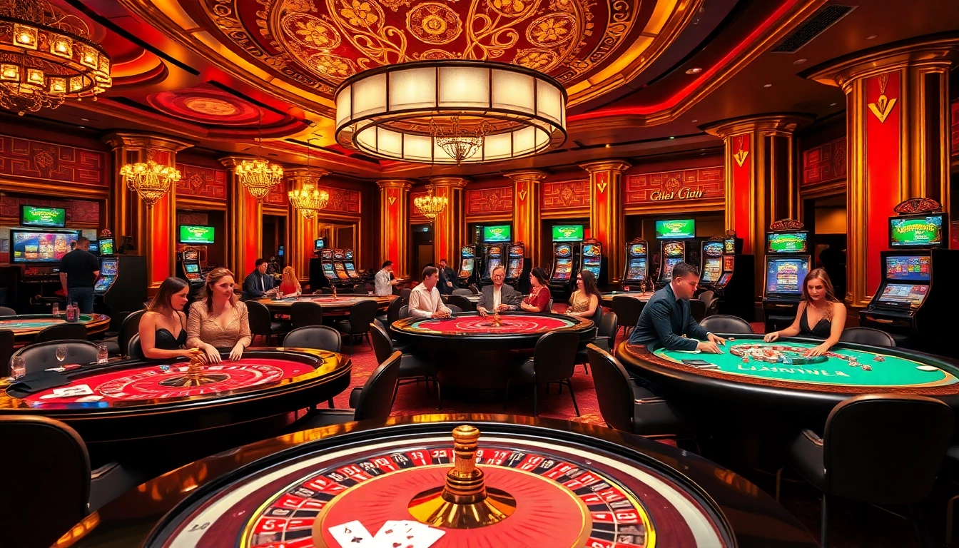 B52 Club members enjoying a thrilling gaming experience at a luxurious casino table.