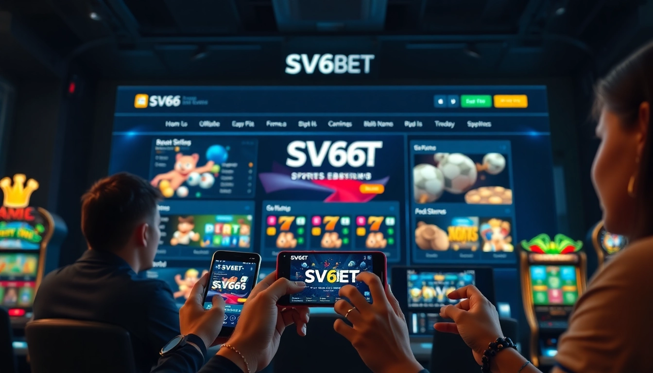 SV66 BET online gaming platform with vibrant user interface showcasing various betting options.