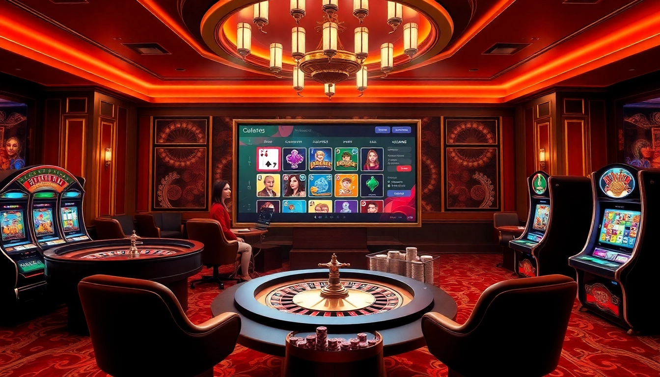 Experience the excitement of gambling at https://lode88.ae/ with a luxurious casino scene showcasing engaging games and vibrant decor.