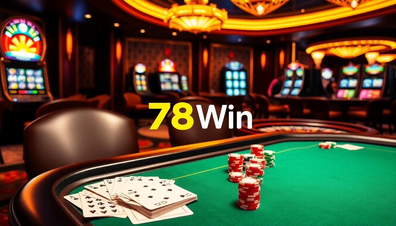 Experience a thrilling poker game at 78Win with vibrant tables and exciting betting action.